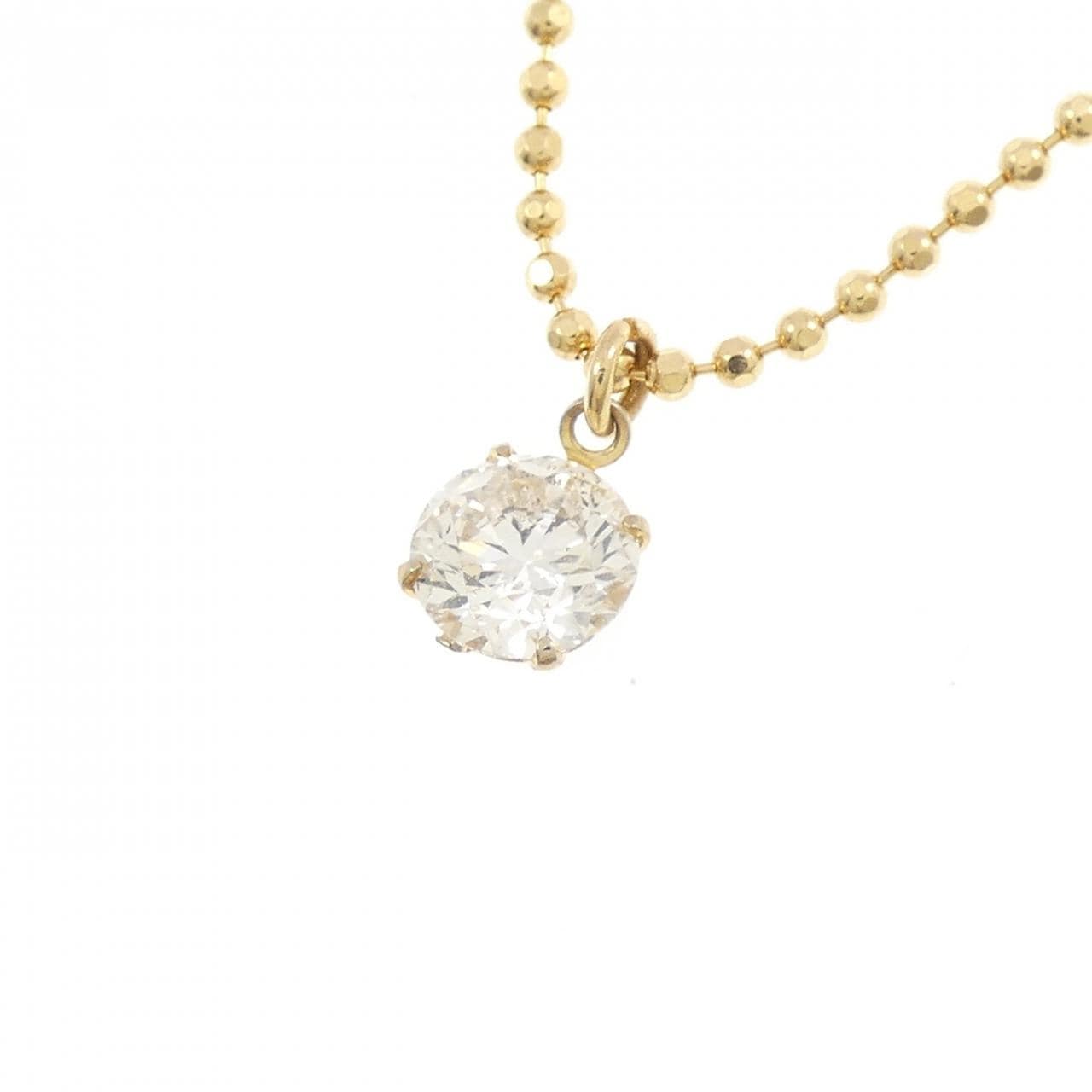 K18YG单钻鑽石項鍊 0.45 克拉