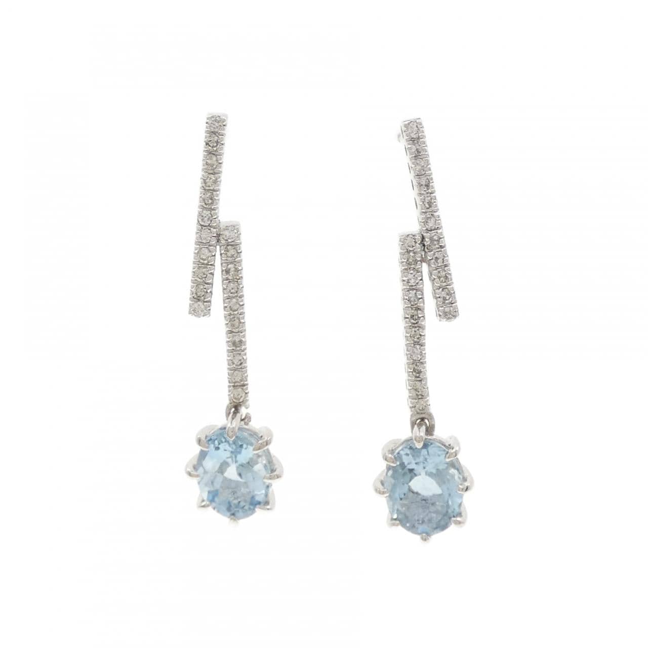 K18WG アクアマリン ピアス 2.28CT