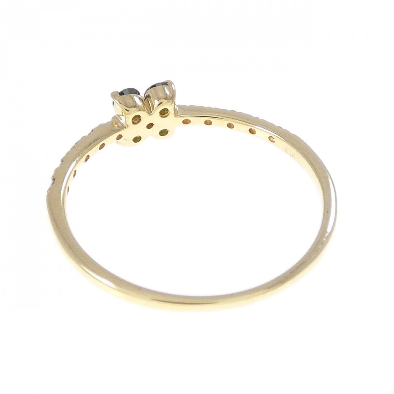 K18YG フラワー ダイヤモンド リング 0.17CT
