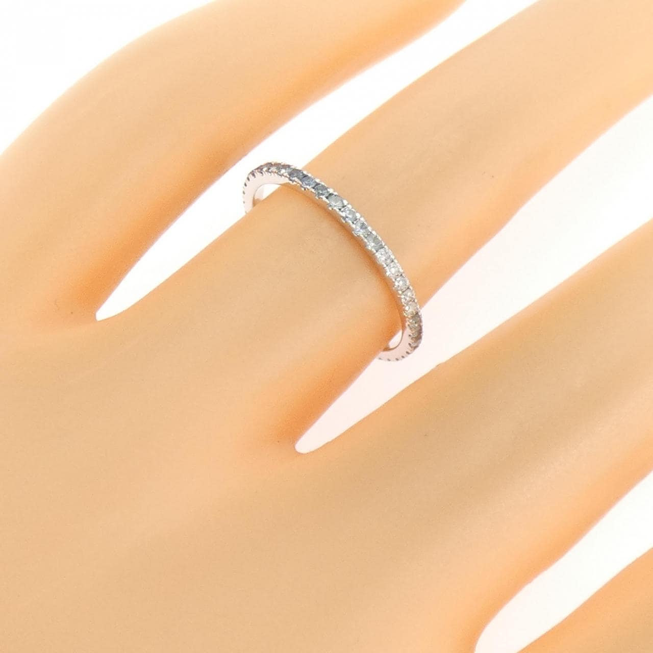 K18WG フルエタニティ サファイヤ リング