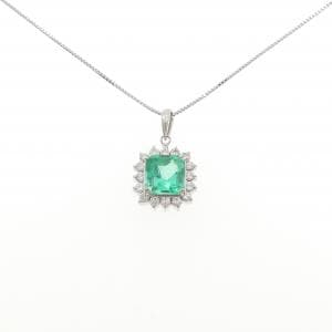 PT900/PT850 エメラルド ネックレス 2.10CT