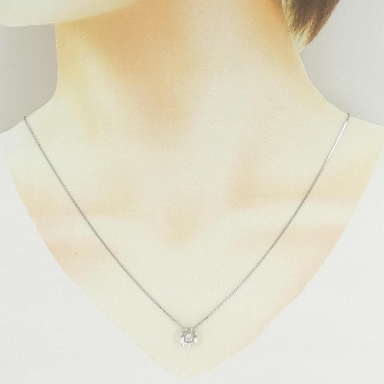K18WG ダイヤモンド ネックレス 0.12CT