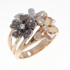 K18スリーカラー フラワー ダイヤモンド リング 0.40CT