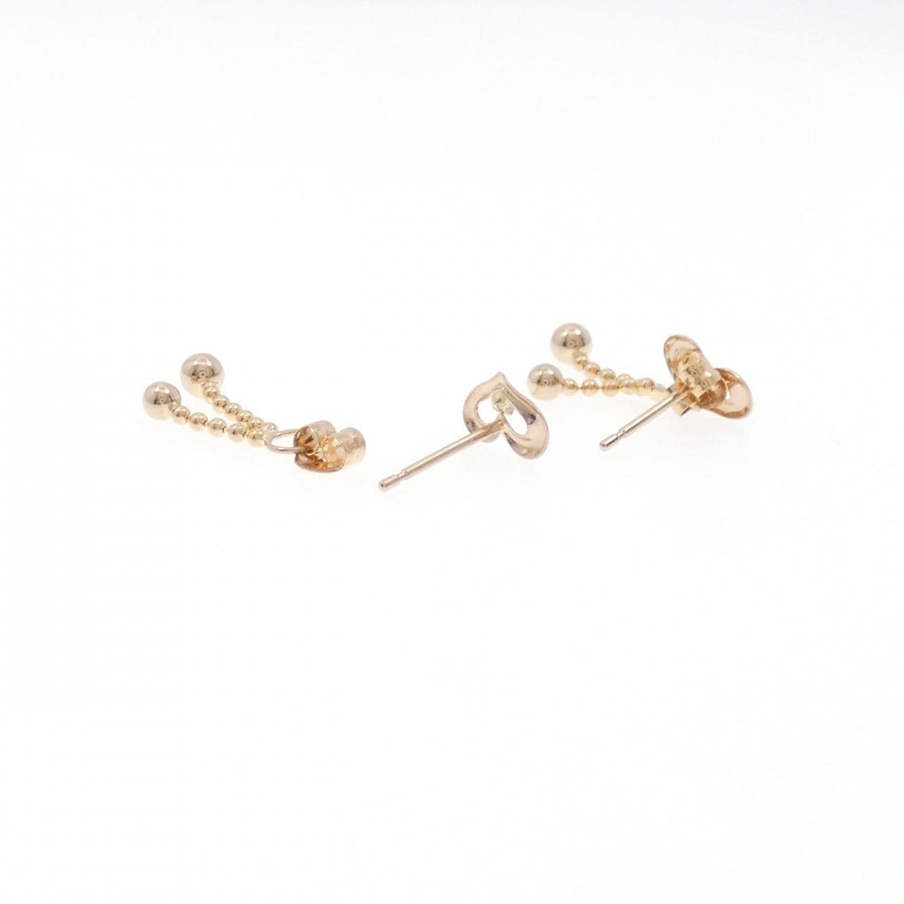 K18PG ハート ダイヤモンド ピアス 0.02CT