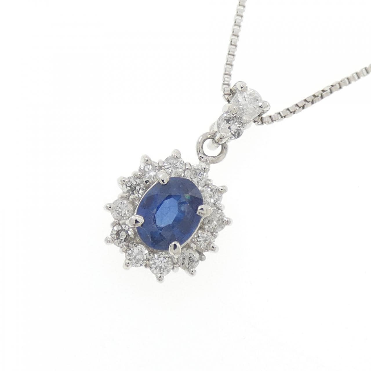 PT900 Sapphire Necklace 0.68CT