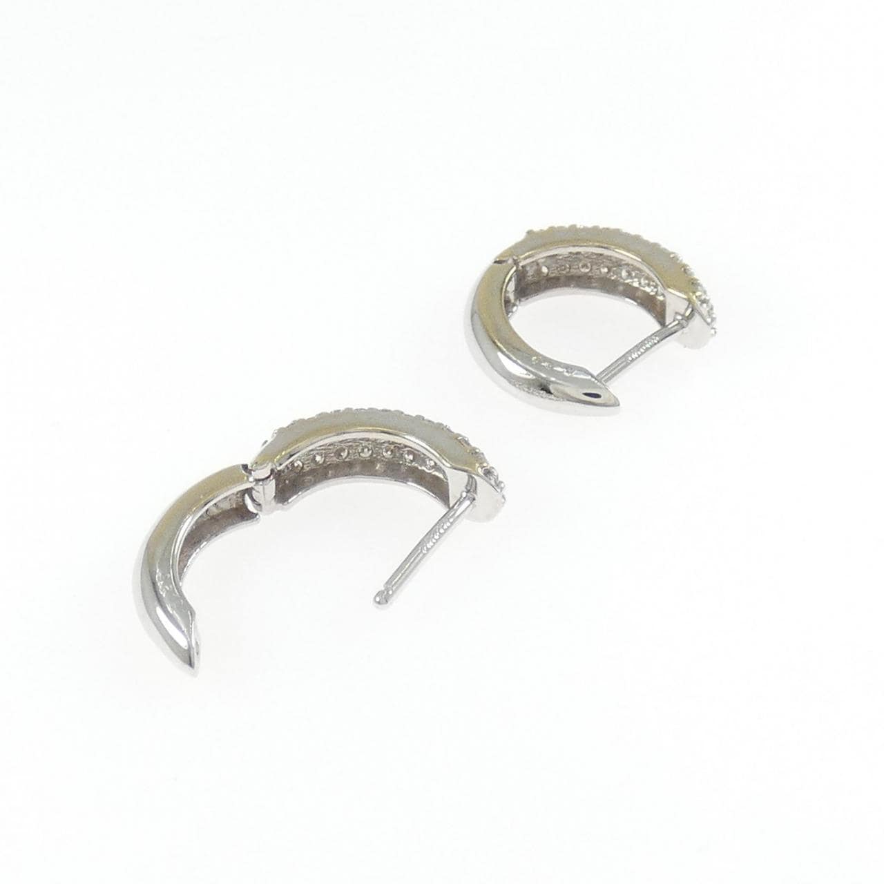 K18WG パヴェ ダイヤモンド フープ ピアス 0.50CT