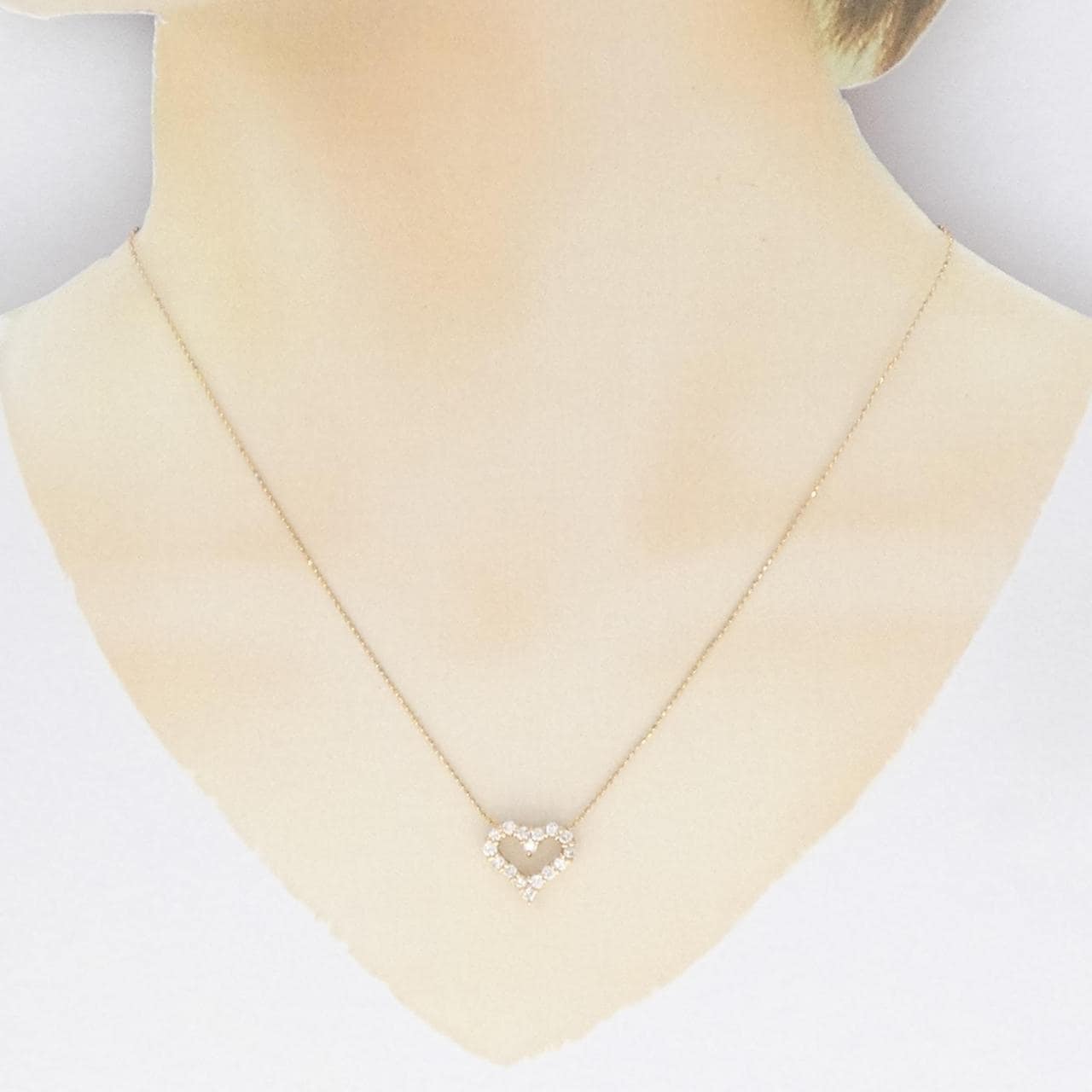 K18PG ハート ダイヤモンド ネックレス 0.50CT