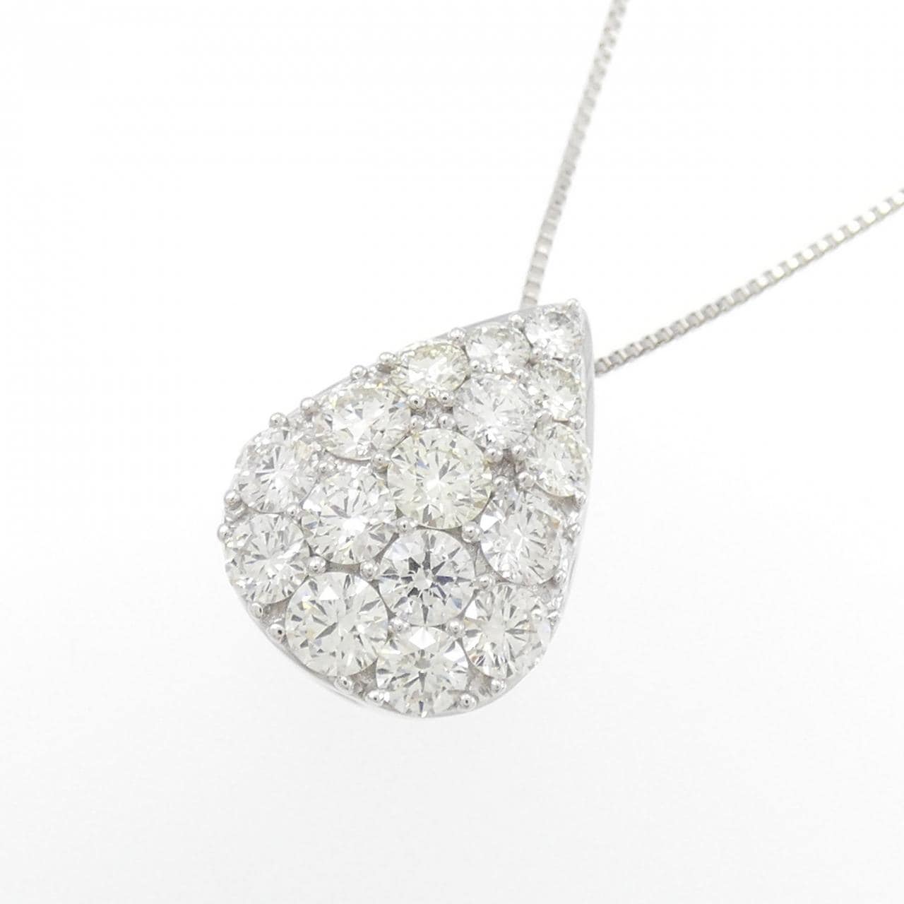 K18WG ダイヤモンド ネックレス 1.00CT