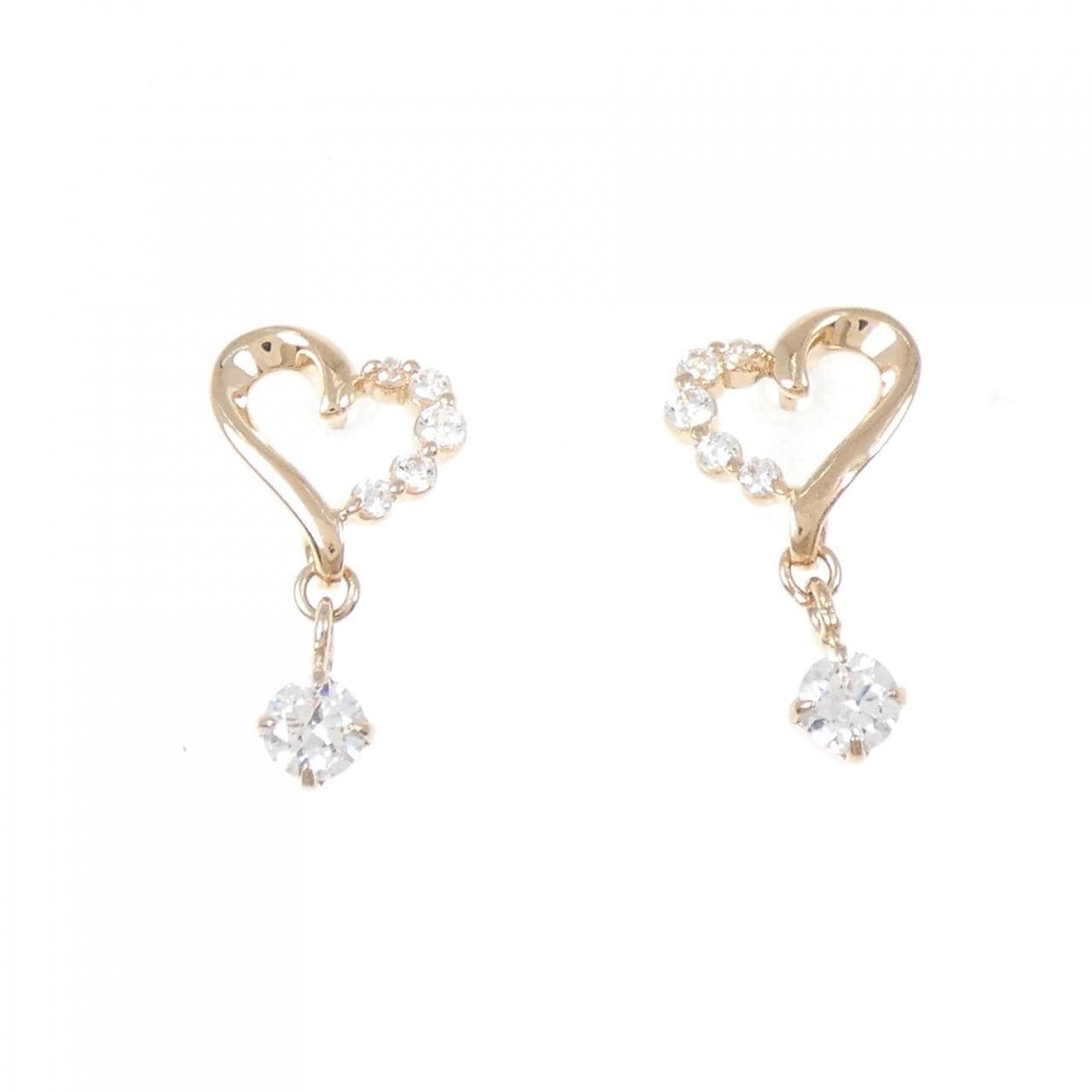 4゜C ハート キュービックジルコニア ピアス
