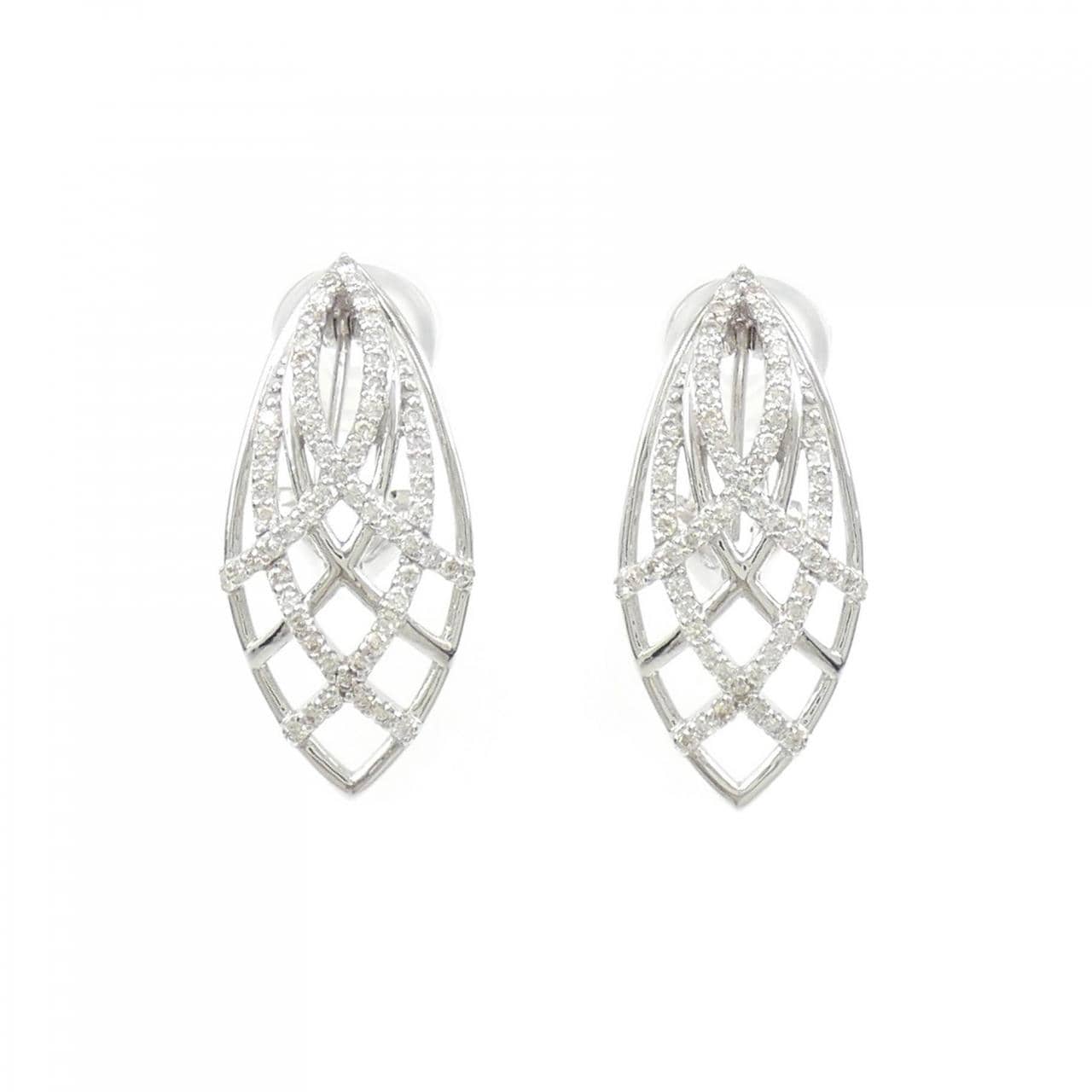 K18WG Diamond earrings/earrings 0.62CT