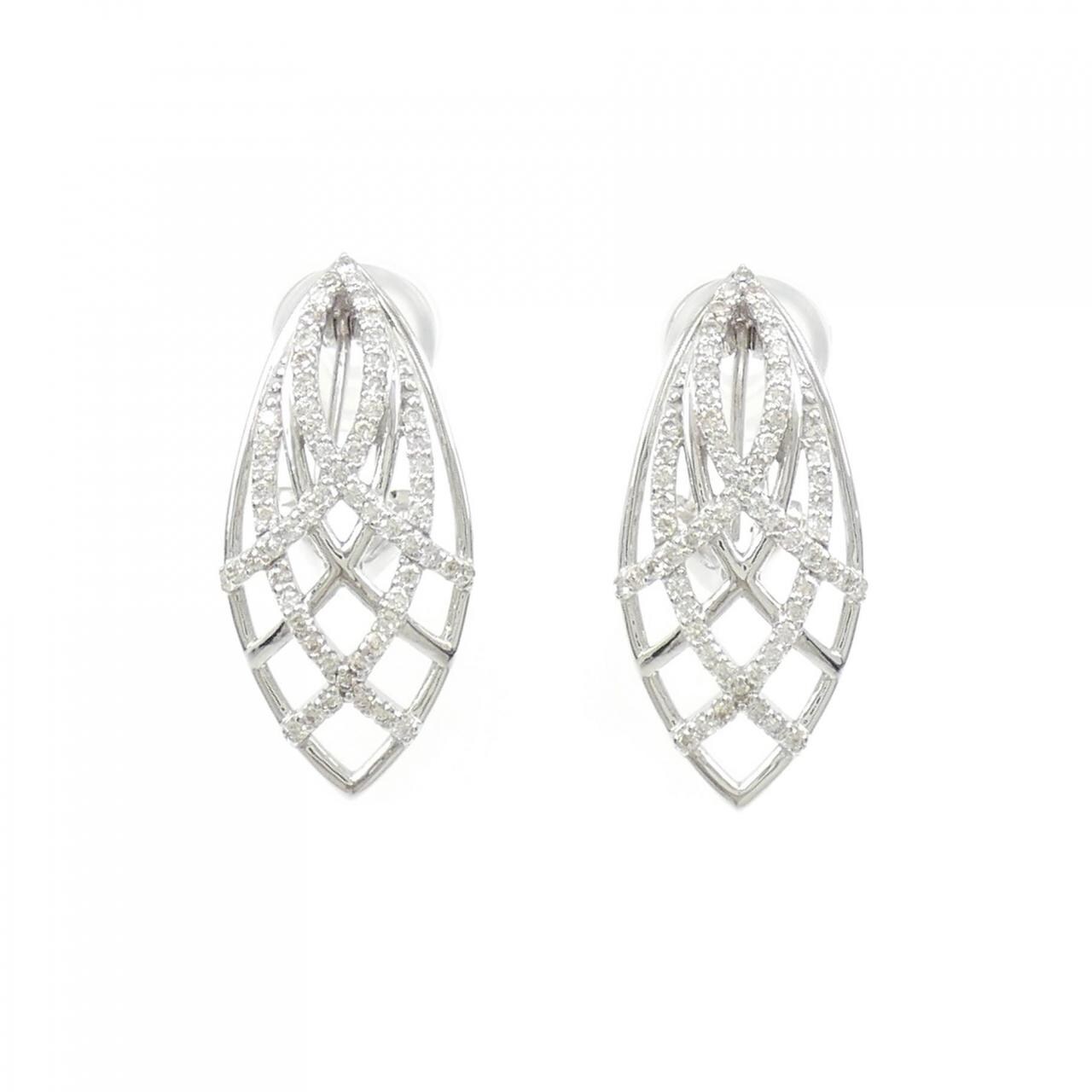 K18WG Diamond earrings/earrings 0.62CT