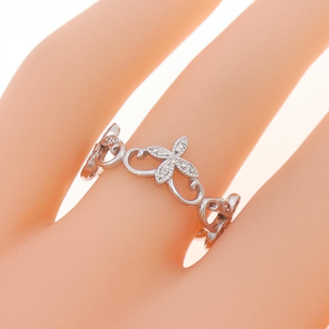 K18WG ダイヤモンド リング 0.06CT