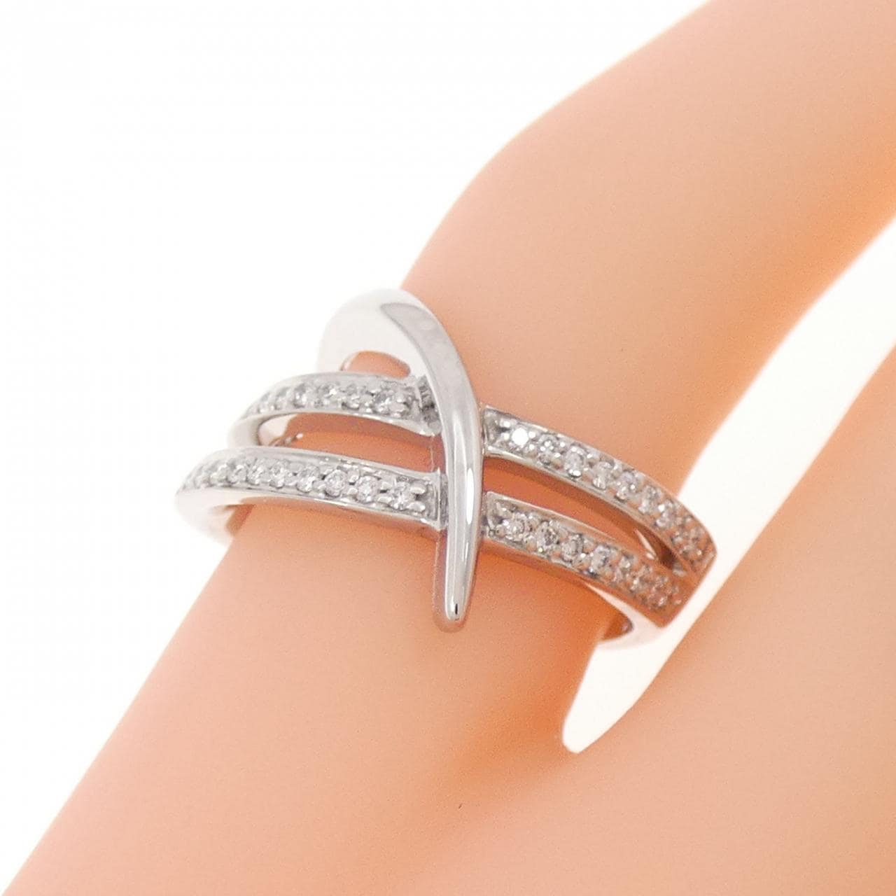 K18WG ダイヤモンド ピンキー リング 0.13CT