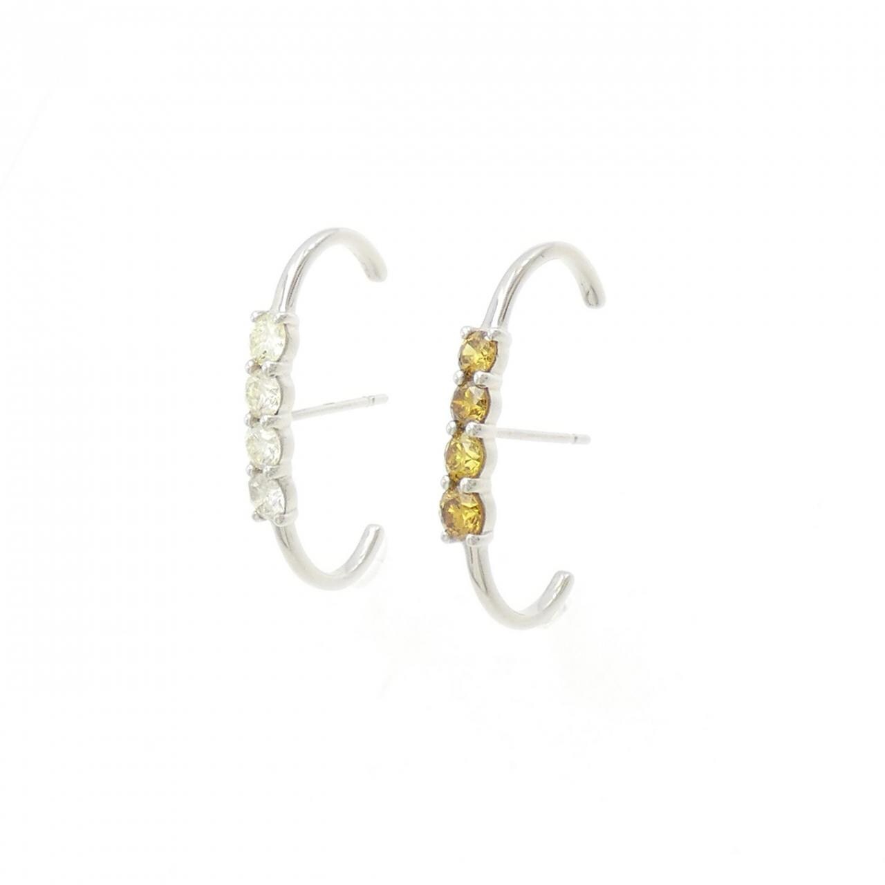【新品】K18WG ダイヤモンド ピアス 0.97CT