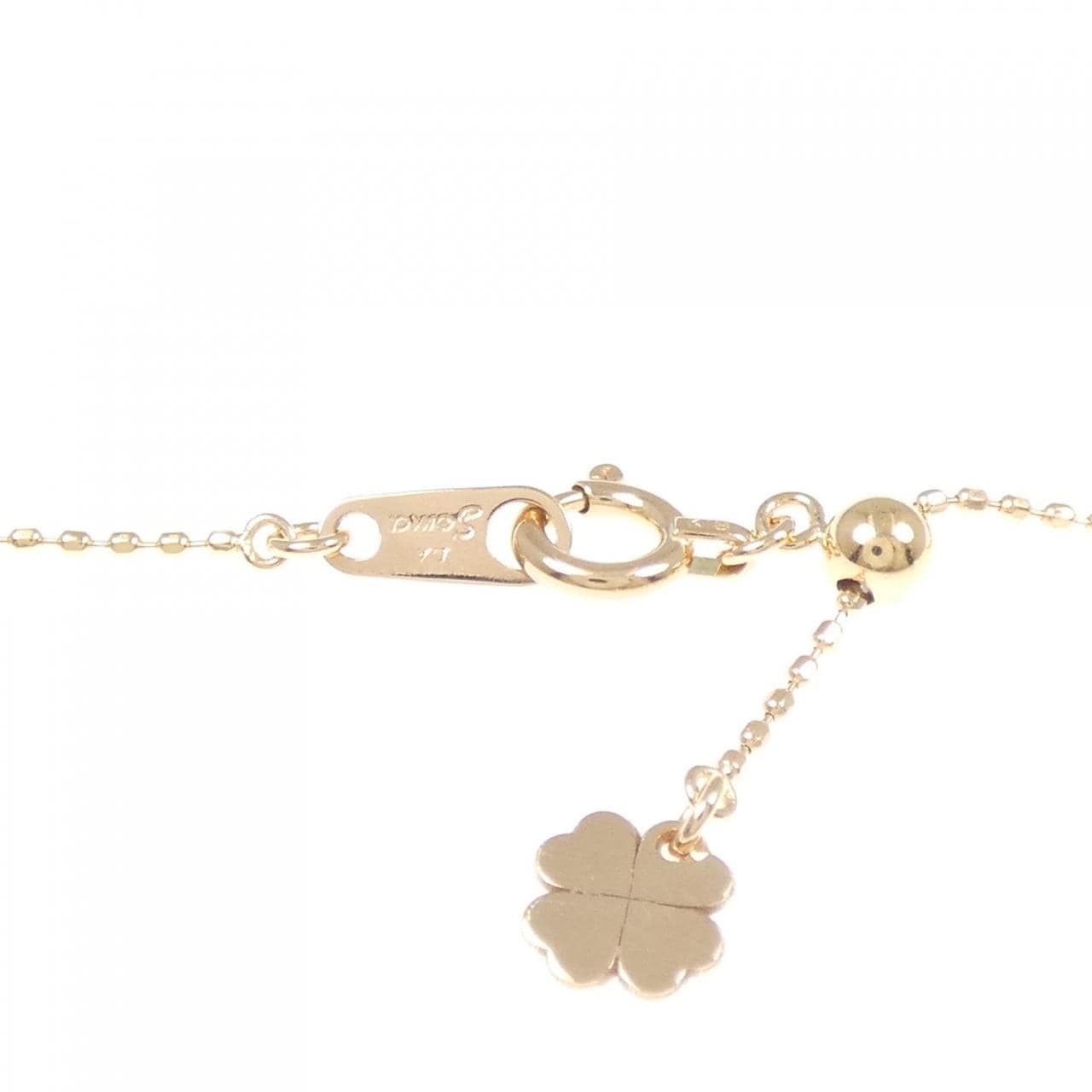 K18PG イニシャルN ダイヤモンド ネックレス 0.09CT