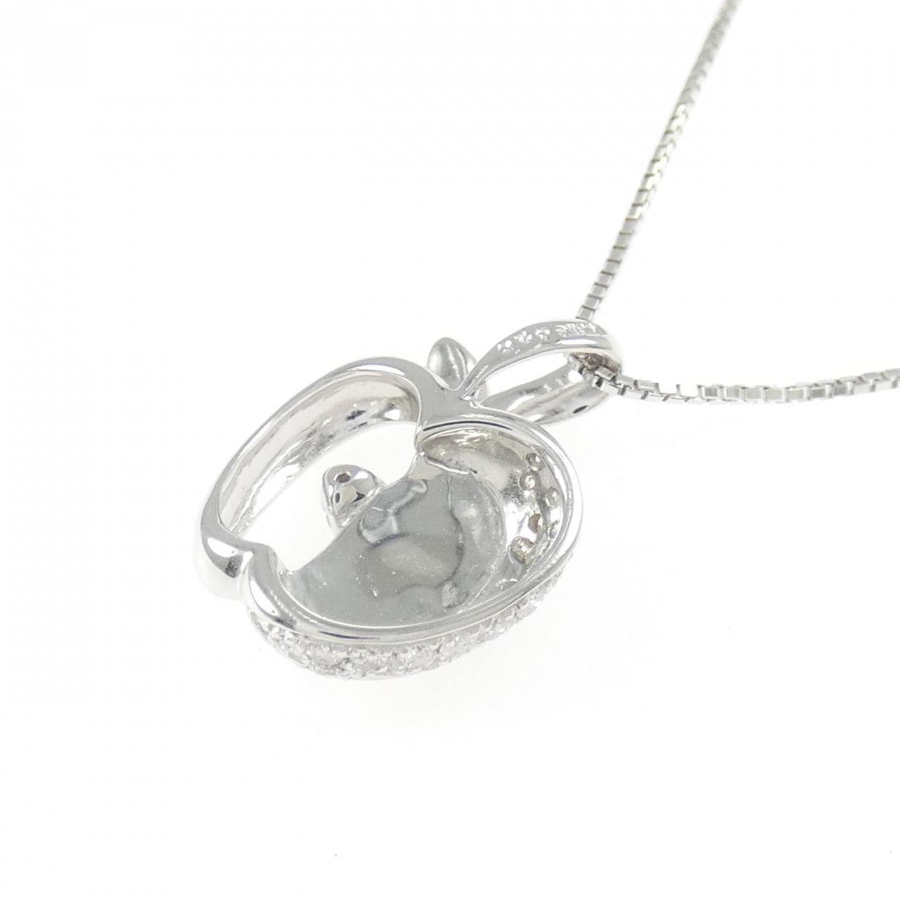 K18WG アップル ダイヤモンド ネックレス 0.20CT