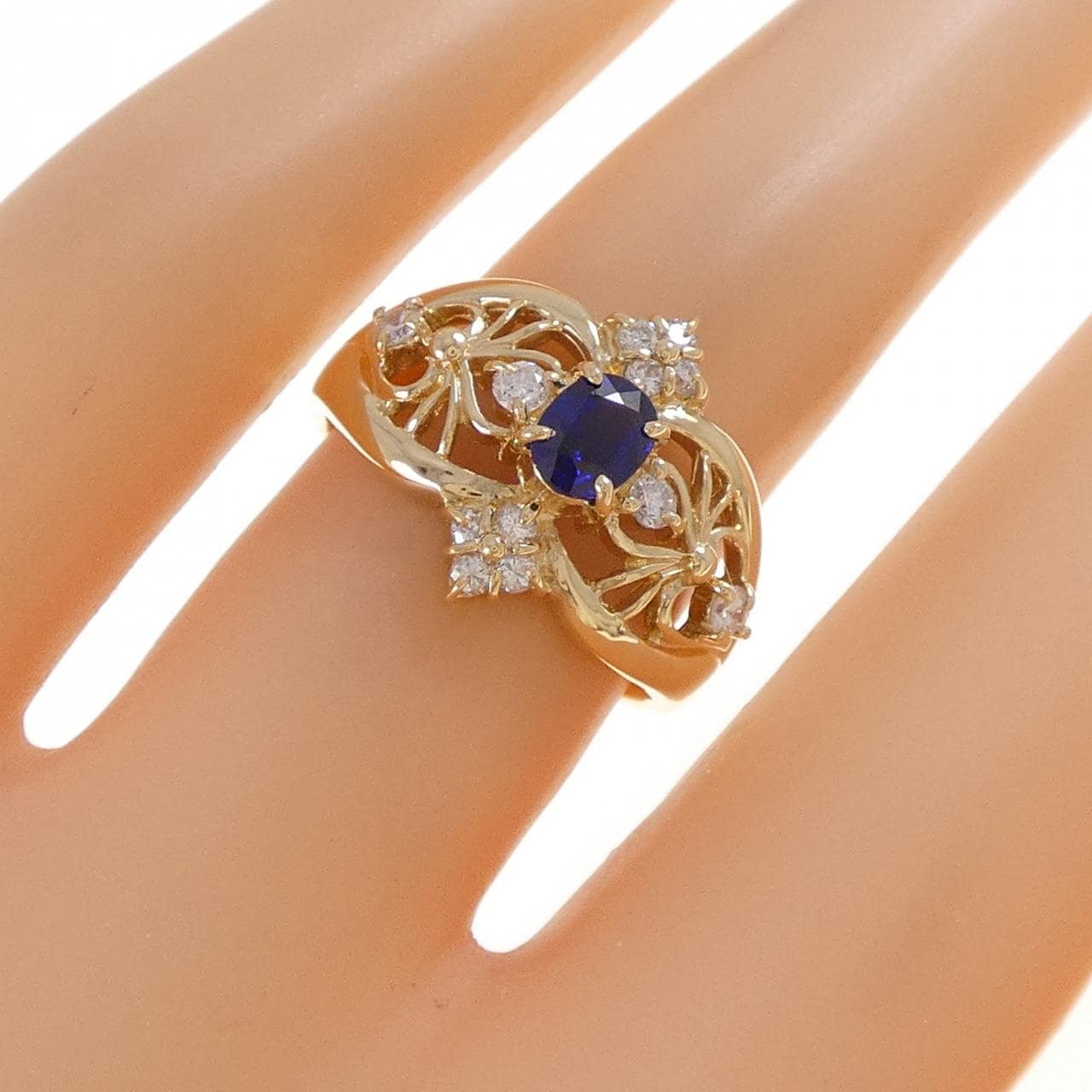 K18YG サファイヤ リング 0.41CT
