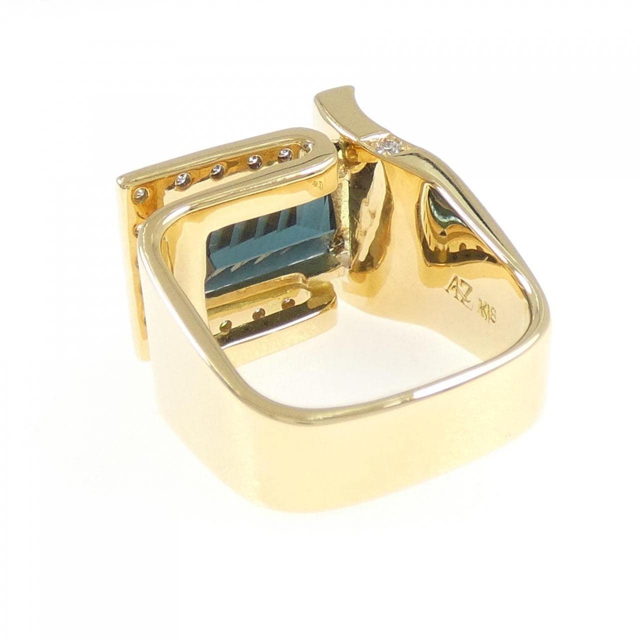 K18YG トルマリン リング 3.18CT