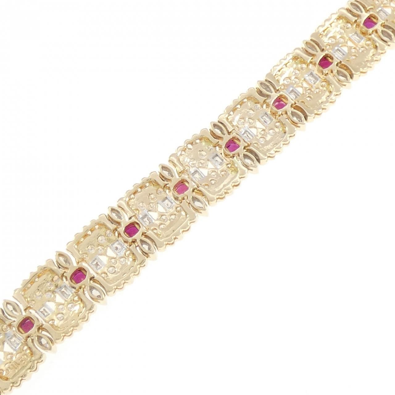 K18YG/K18WG ルビー ブレスレット 5.72CT