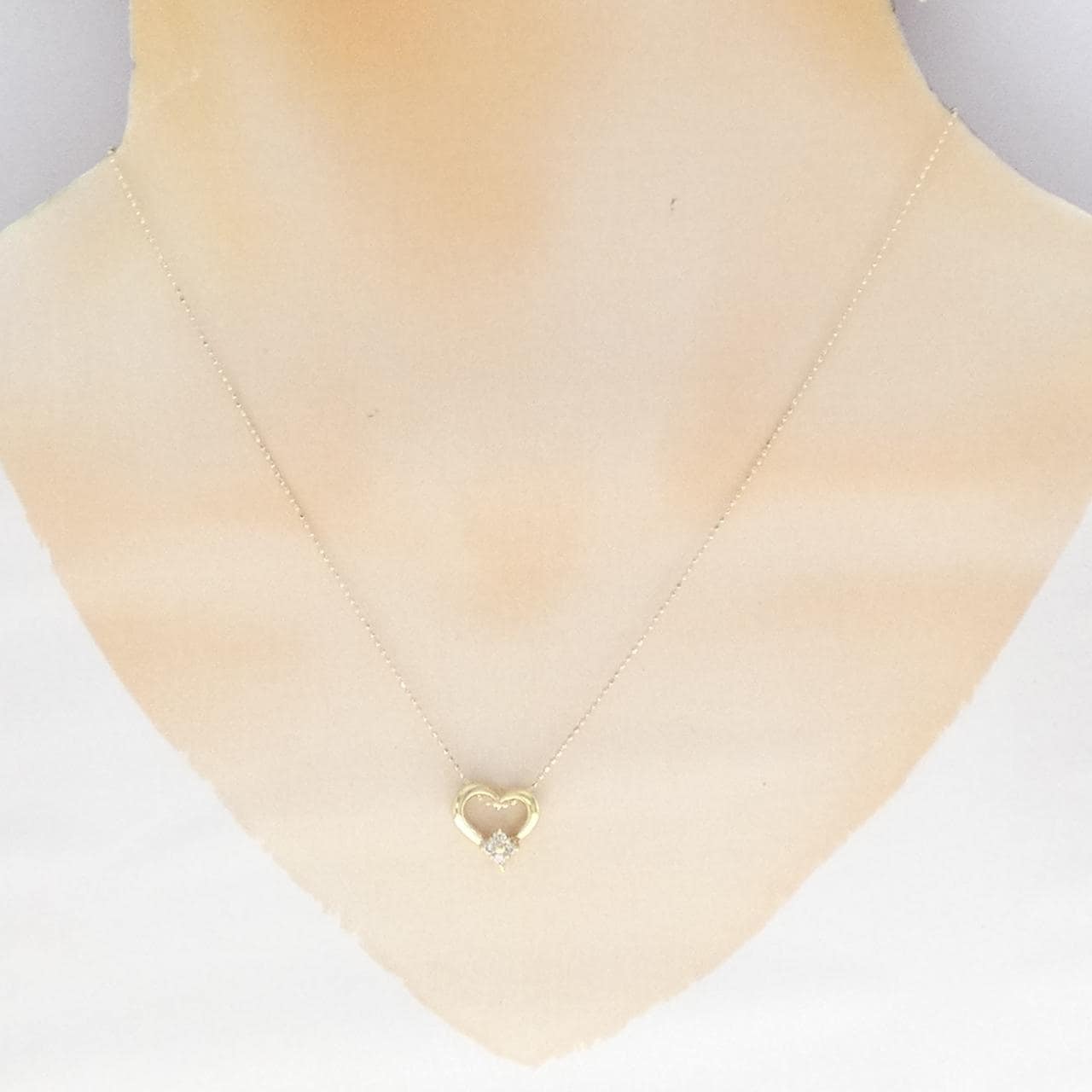 K10YG ハート ダイヤモンド ネックレス 0.10CT