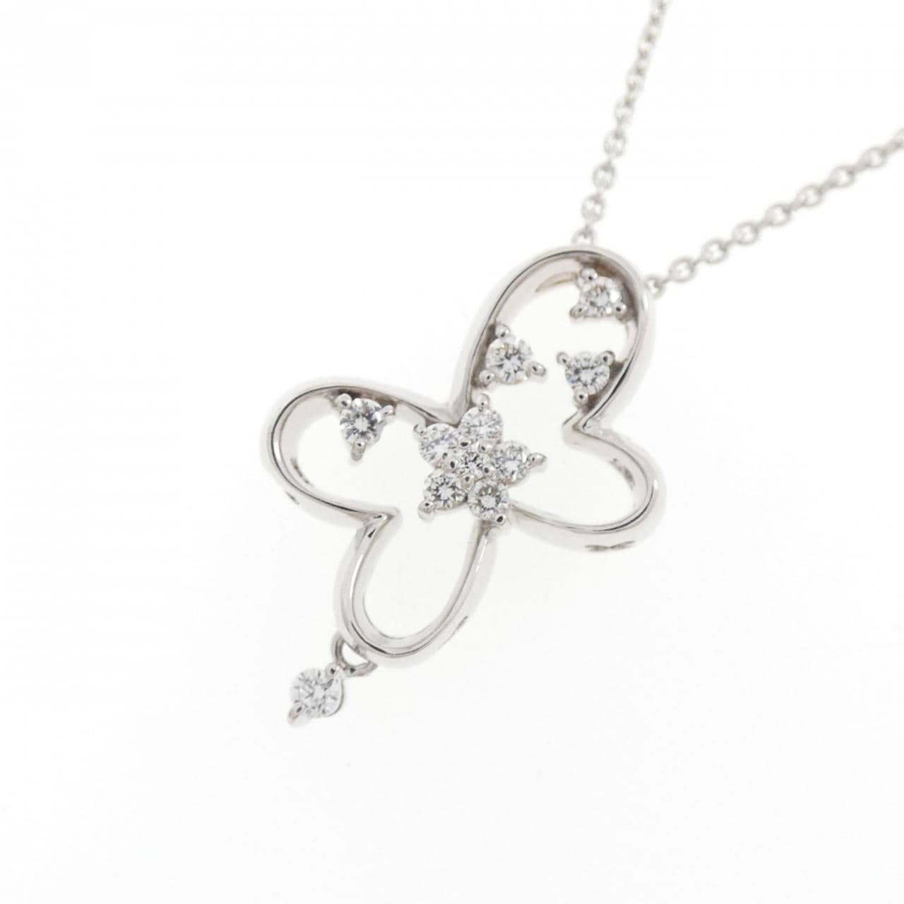 K18WG ダイヤモンド ネックレス 0.11CT