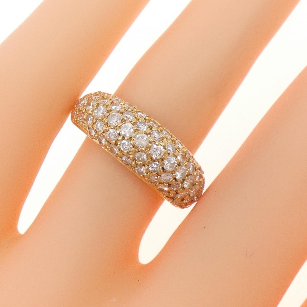 K18YG パヴェ ダイヤモンド リング 1.30CT