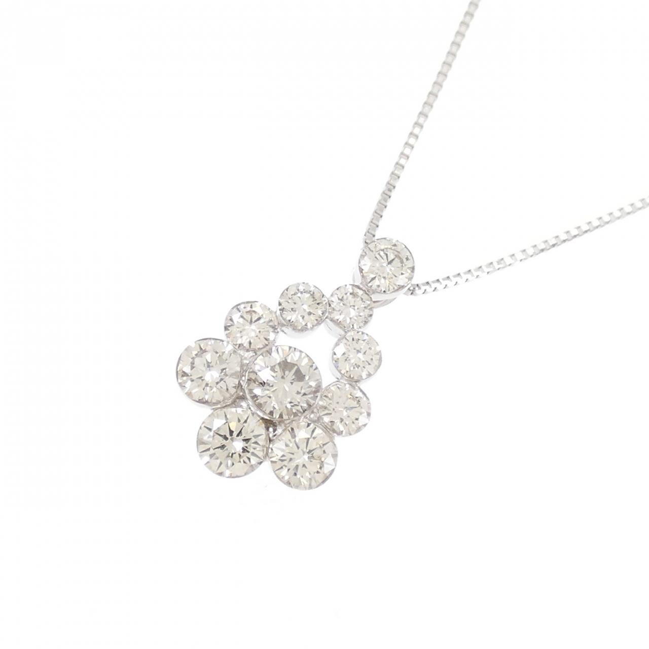 K18WG ダイヤモンド ネックレス 0.77CT