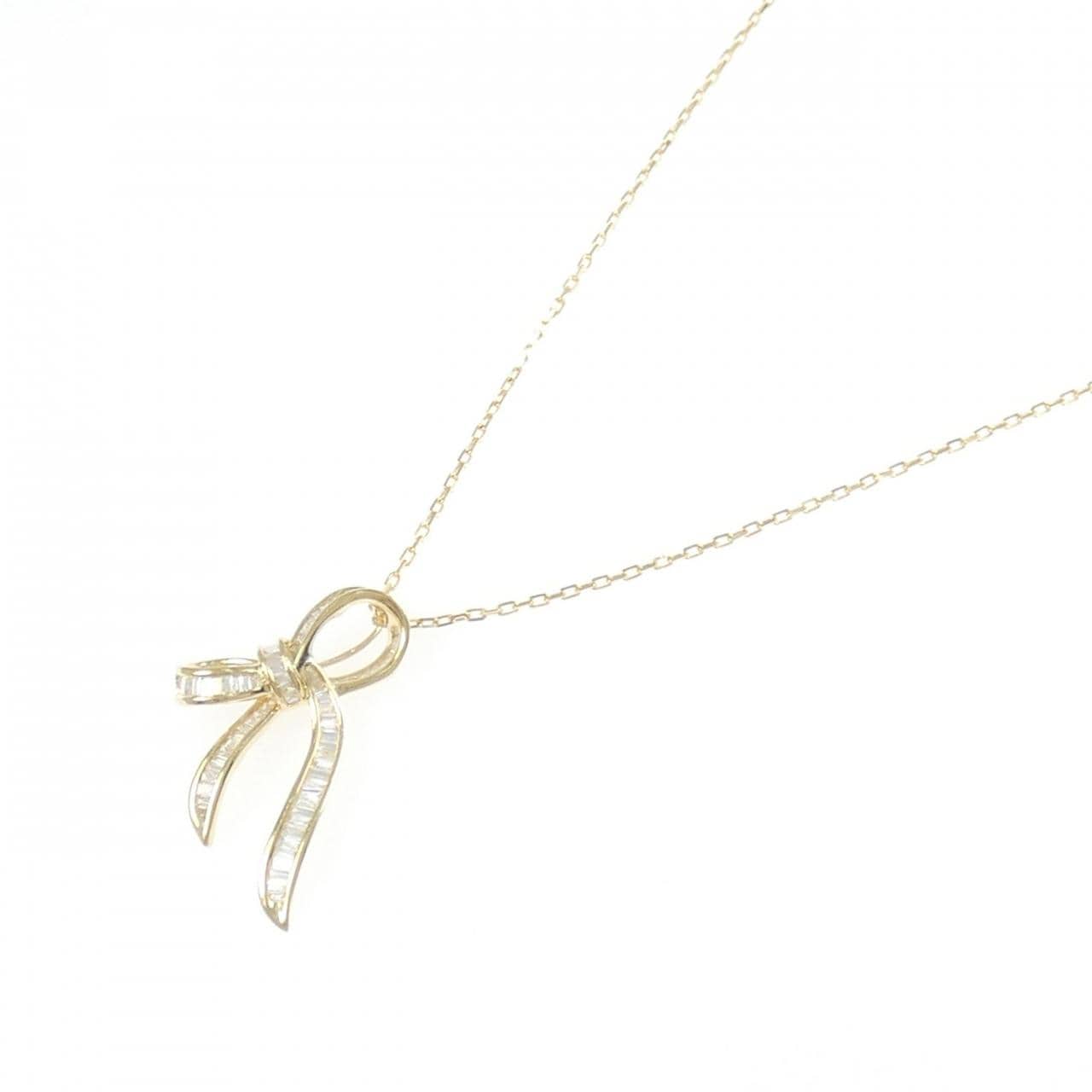 K18YG 丝带钻石项链 0.35CT