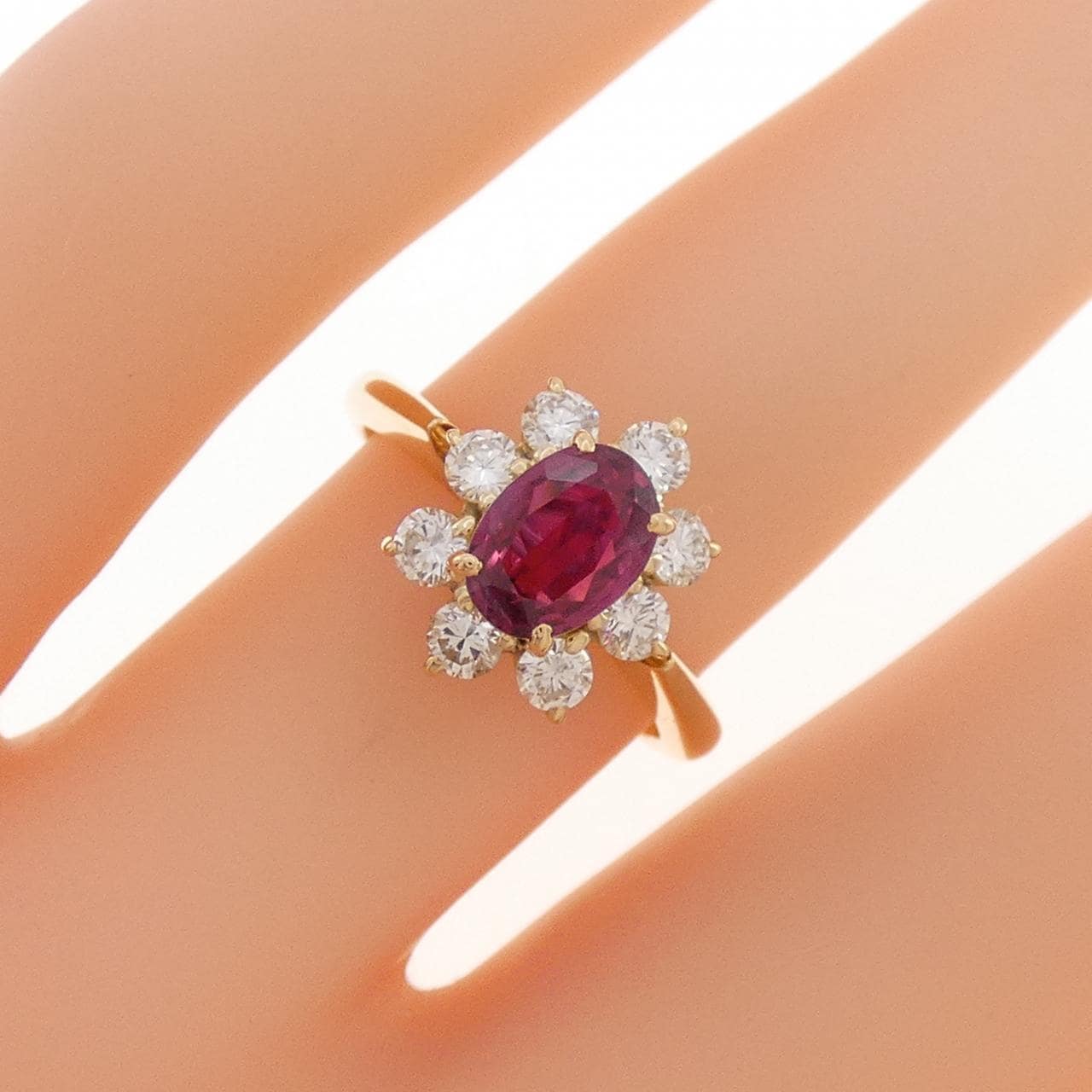 K18PG ルビー リング 0.70CT