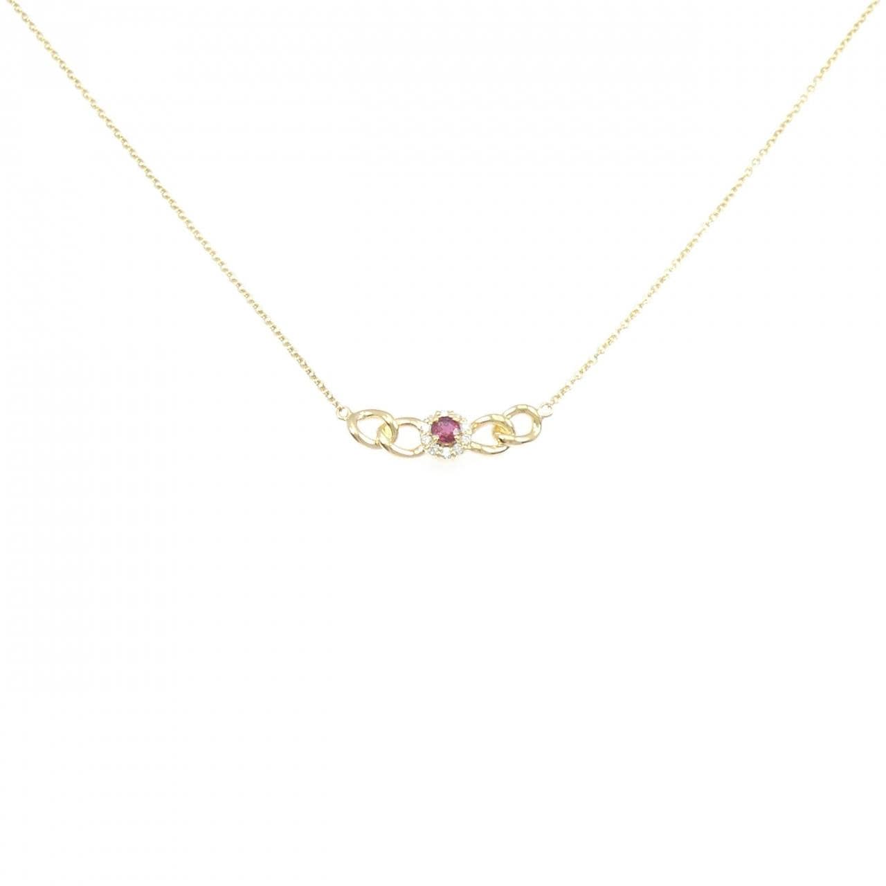 K18YG ルビー ネックレス 0.25CT