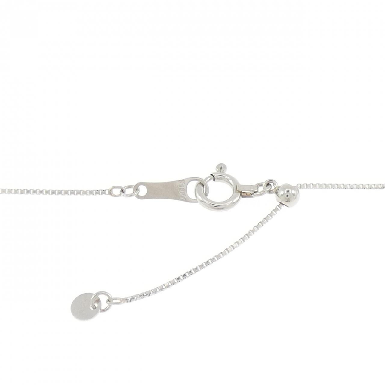 【新品】PT900/PT850 フラワー ダイヤモンド ネックレス 0.22CT