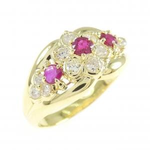 K18YG ルビー リング 0.32CT