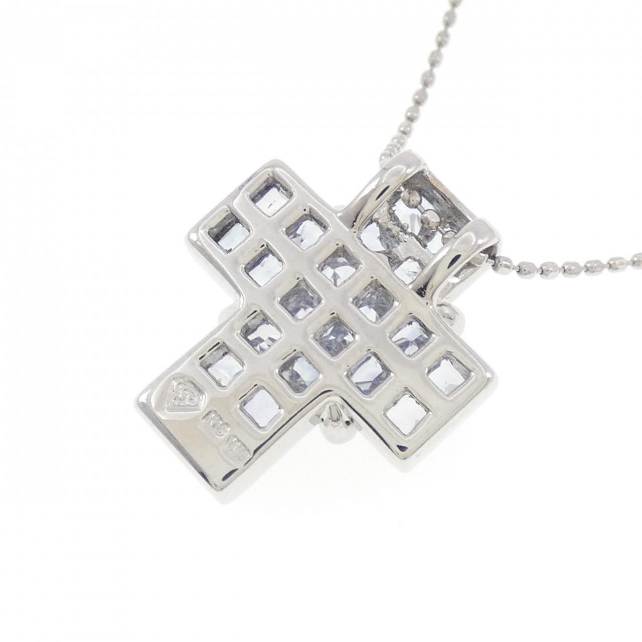 K18WG クロス サファイヤ ネックレス