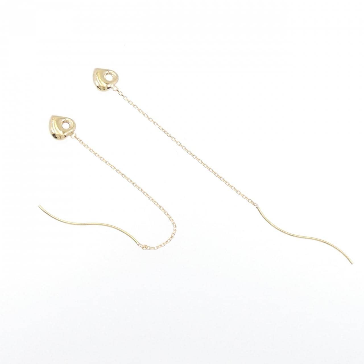 K18YG heart earrings