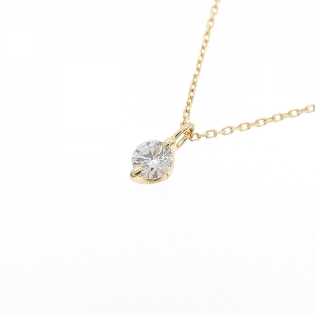 K18YG ソリティア ダイヤモンド ネックレス 0.07CT
