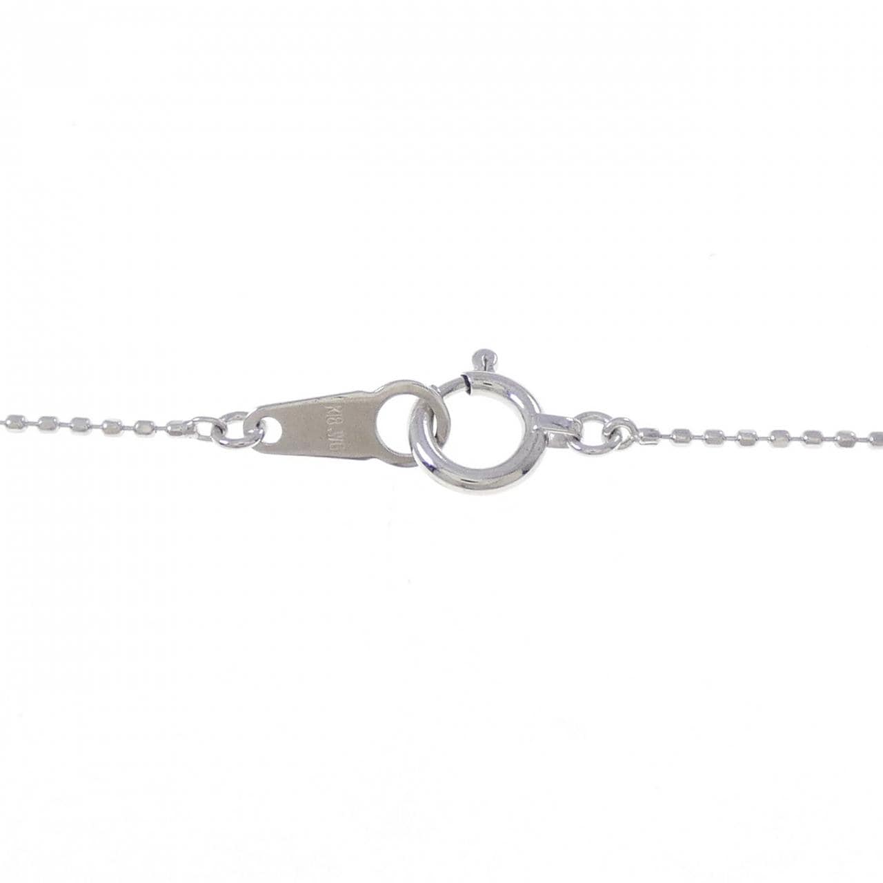 K18WG フラワー ダイヤモンド ネックレス 0.5CT