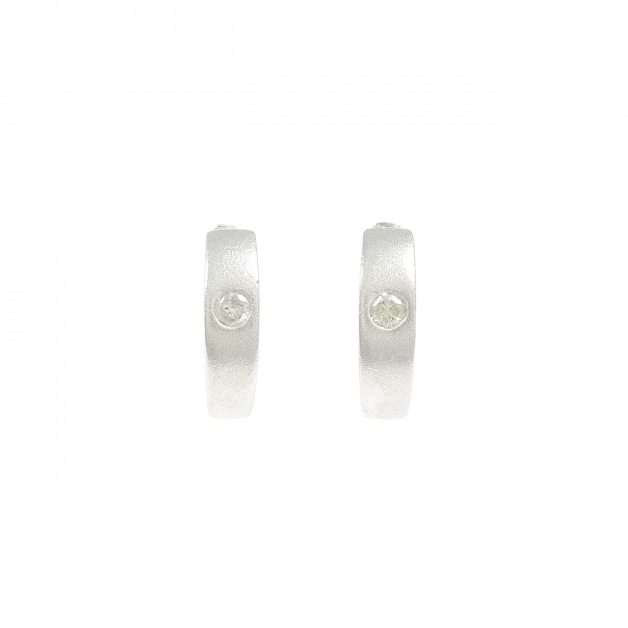 K18WG ダイヤモンド フープ ピアス 0.04CT