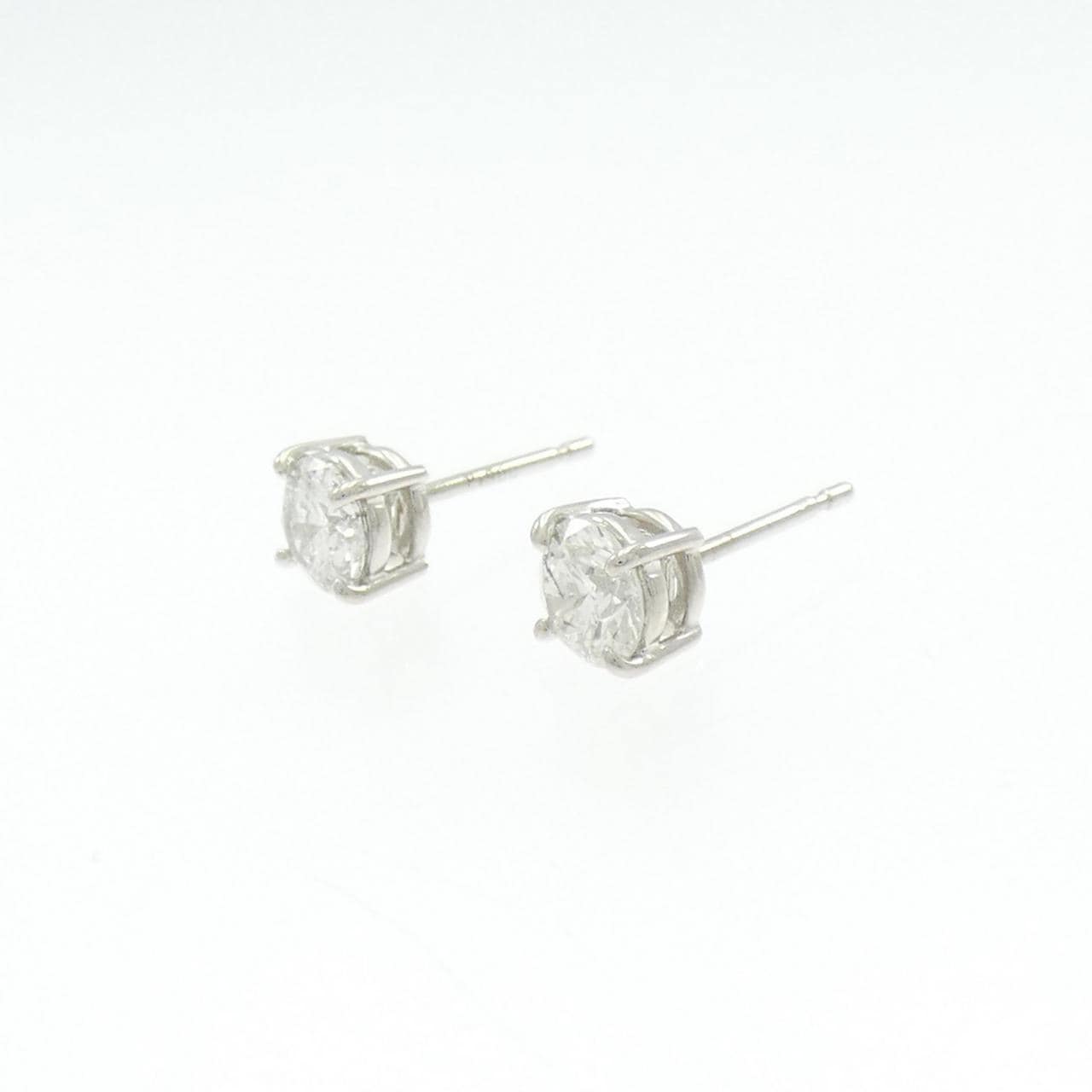 PT900 ソリティア ダイヤモンド ピアス 1.01CT
