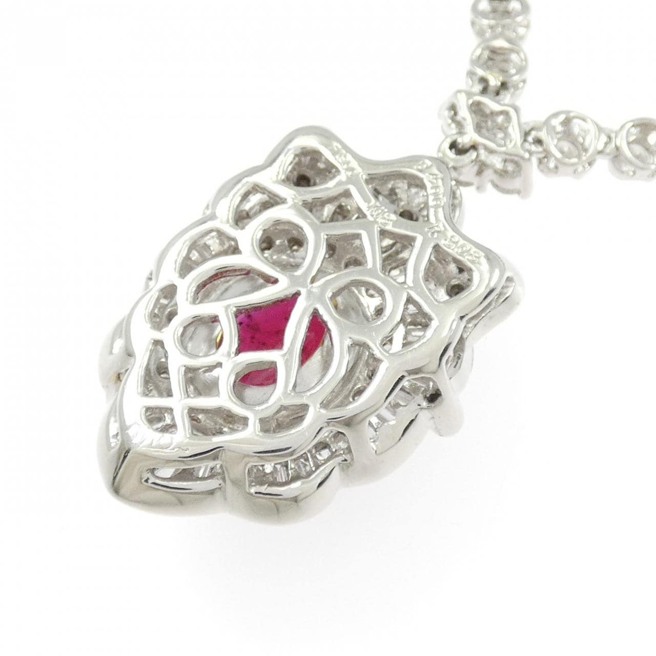 PT900/K18YG ルビー ネックレス 3.08CT マダガスカル産