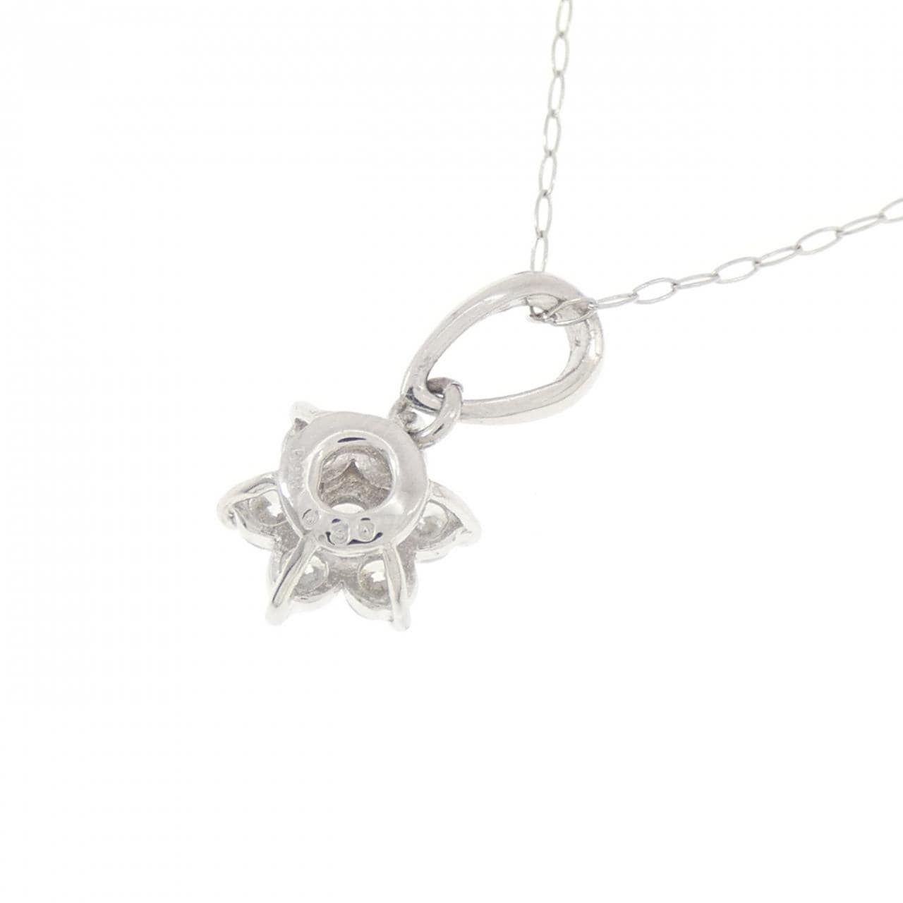 PT900/PT850 フラワー ダイヤモンド ネックレス 0.30CT
