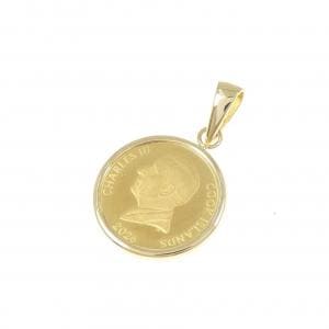 K18YG (frame) coin pendant