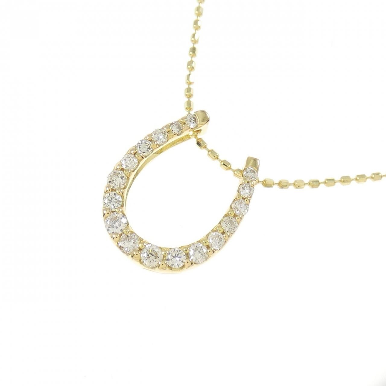K18YG Horseshoe Diamond Necklace 0.20CT