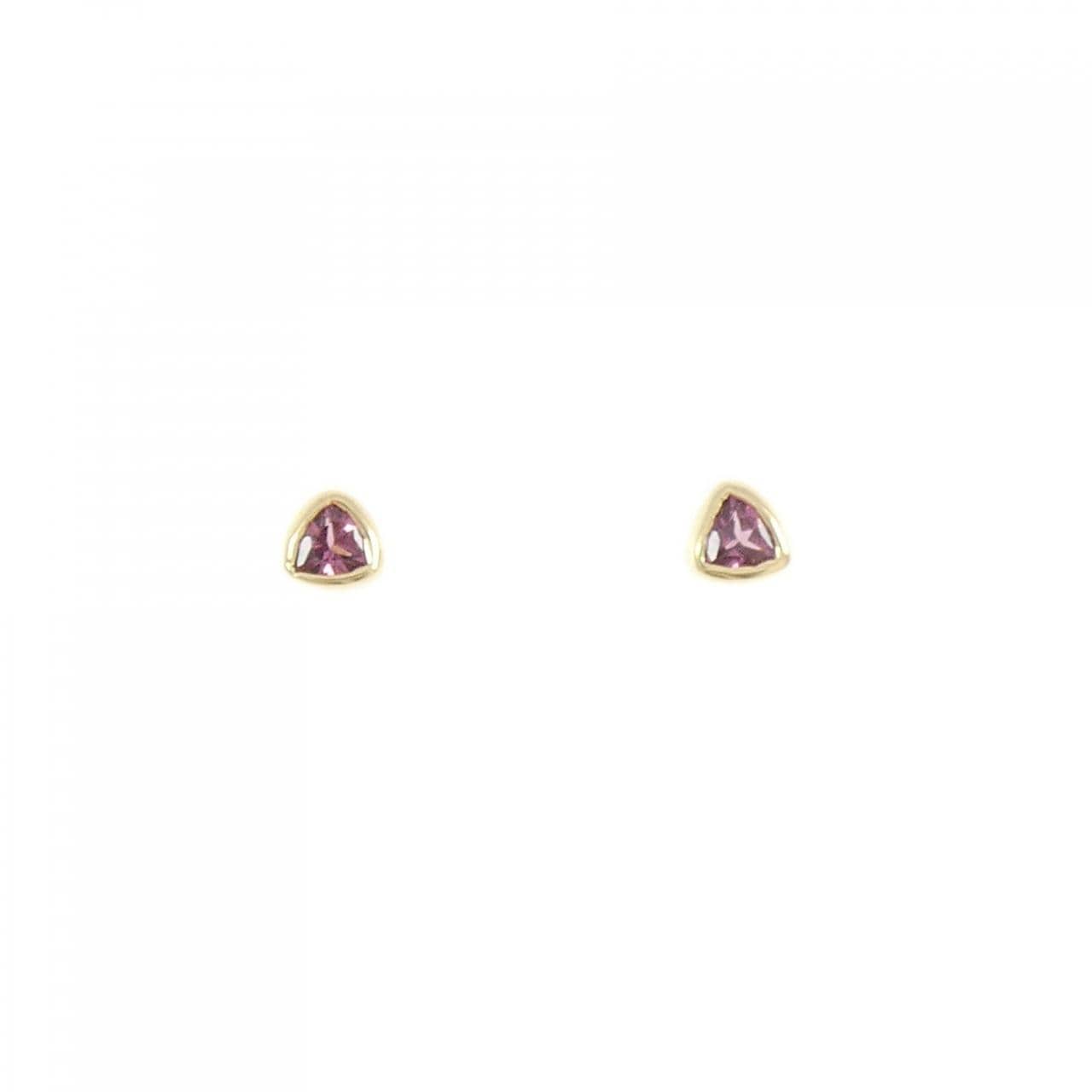 K18YG石榴石耳环