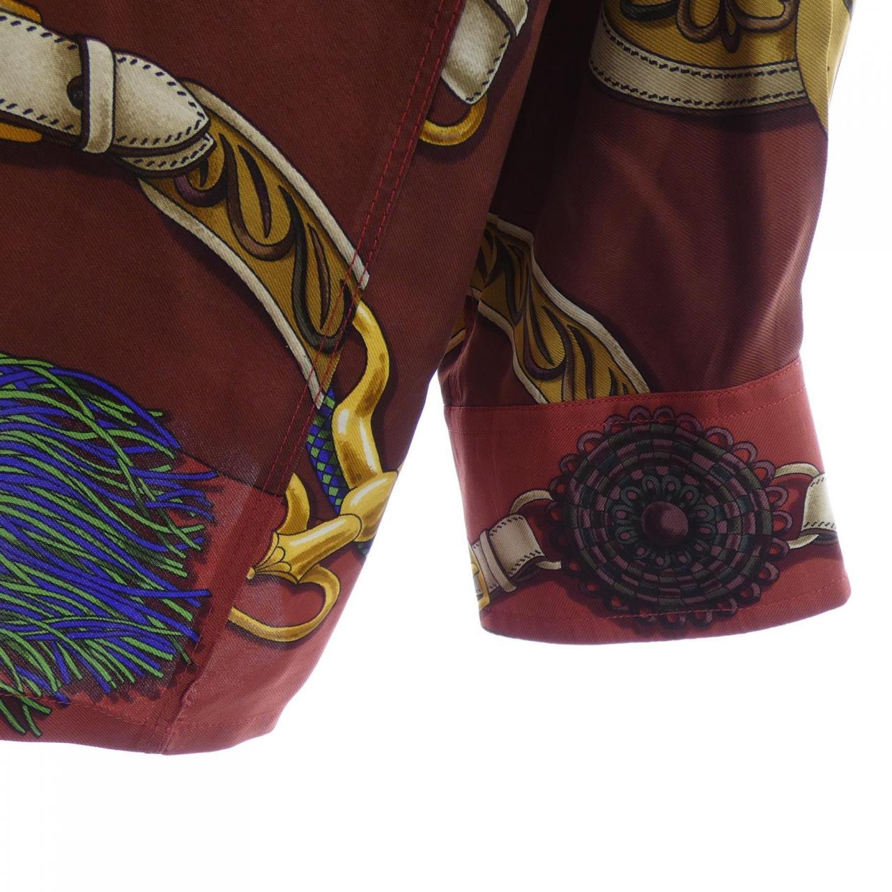 【ヴィンテージ】エルメス HERMES FESTIVAL QUADRI ツイルレーヌ. シャツ