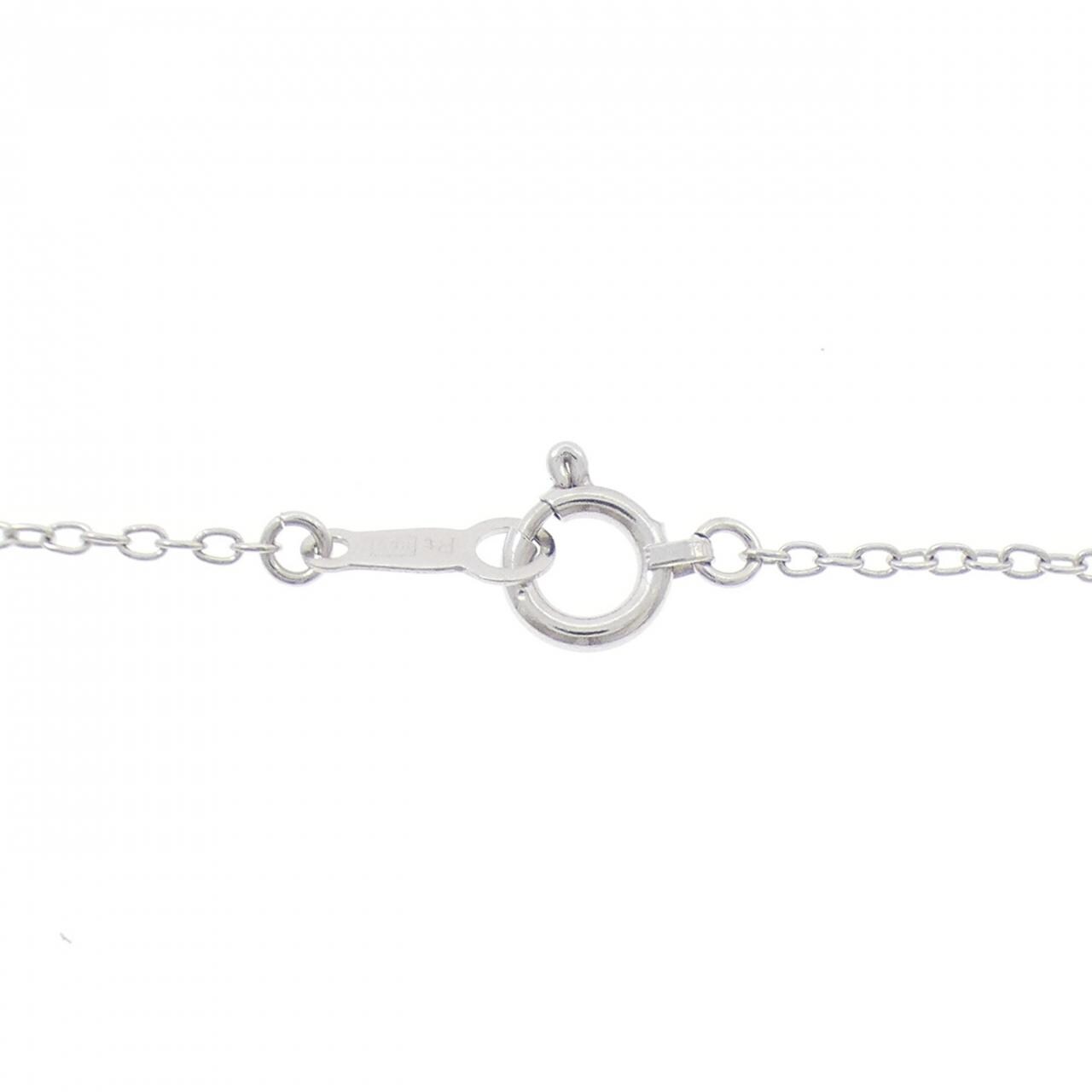 K18WG/PT850 ハート ダイヤモンド ネックレス 0.03CT