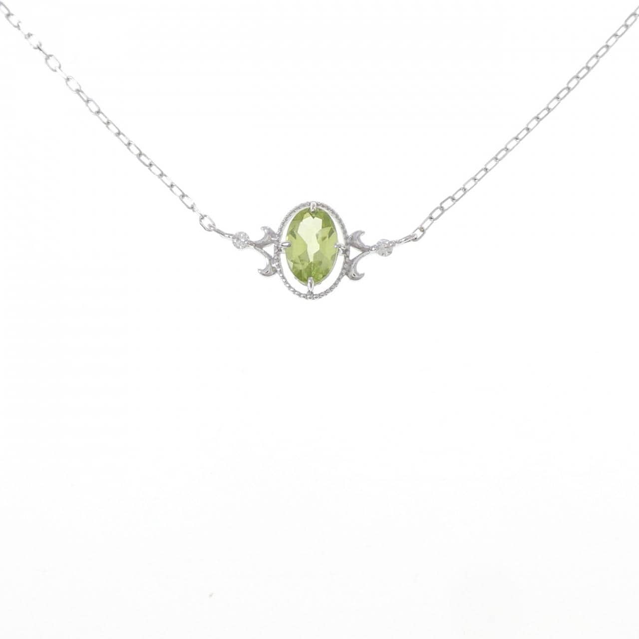 K18WG ペリドット ネックレス