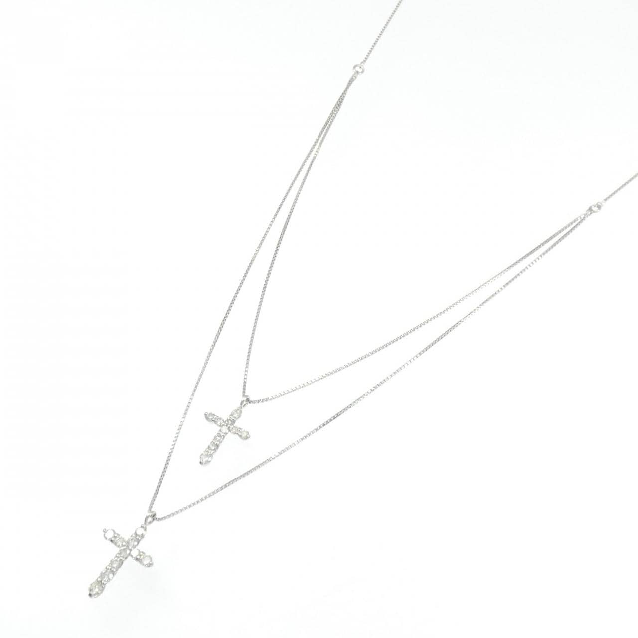 PT900/PT850 クロス ダイヤモンド ネックレス 0.50CT