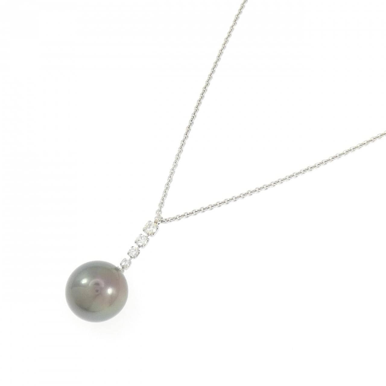 PT850 黒蝶パール ネックレス 14.6mm