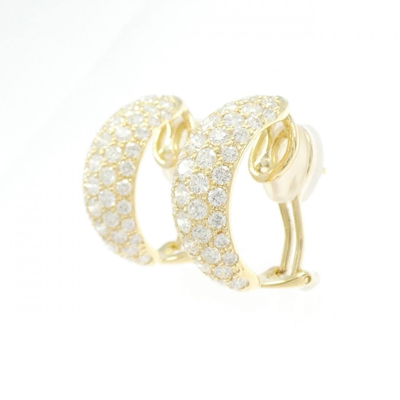 K18YG パヴェ ダイヤモンド ピアス 3.20CT