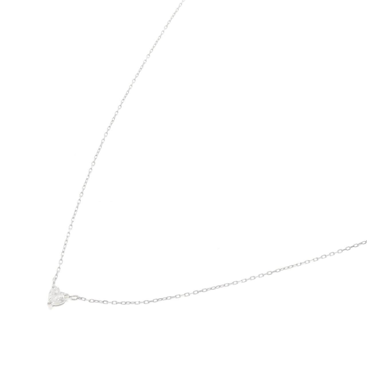 K18WG ハート ダイヤモンド ネックレス 0.100CT